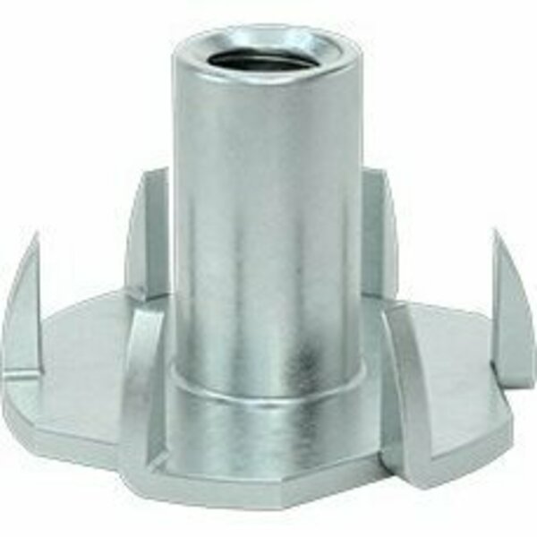 Bsc Preferred Steel Tee Nut Inserts for Softwood 10-24 Thread Size 0.477 Installed Length, 100PK 90975A138